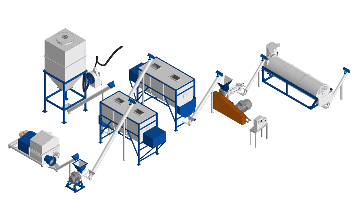Линия экструдирования биоотходов 1000 кг/ч