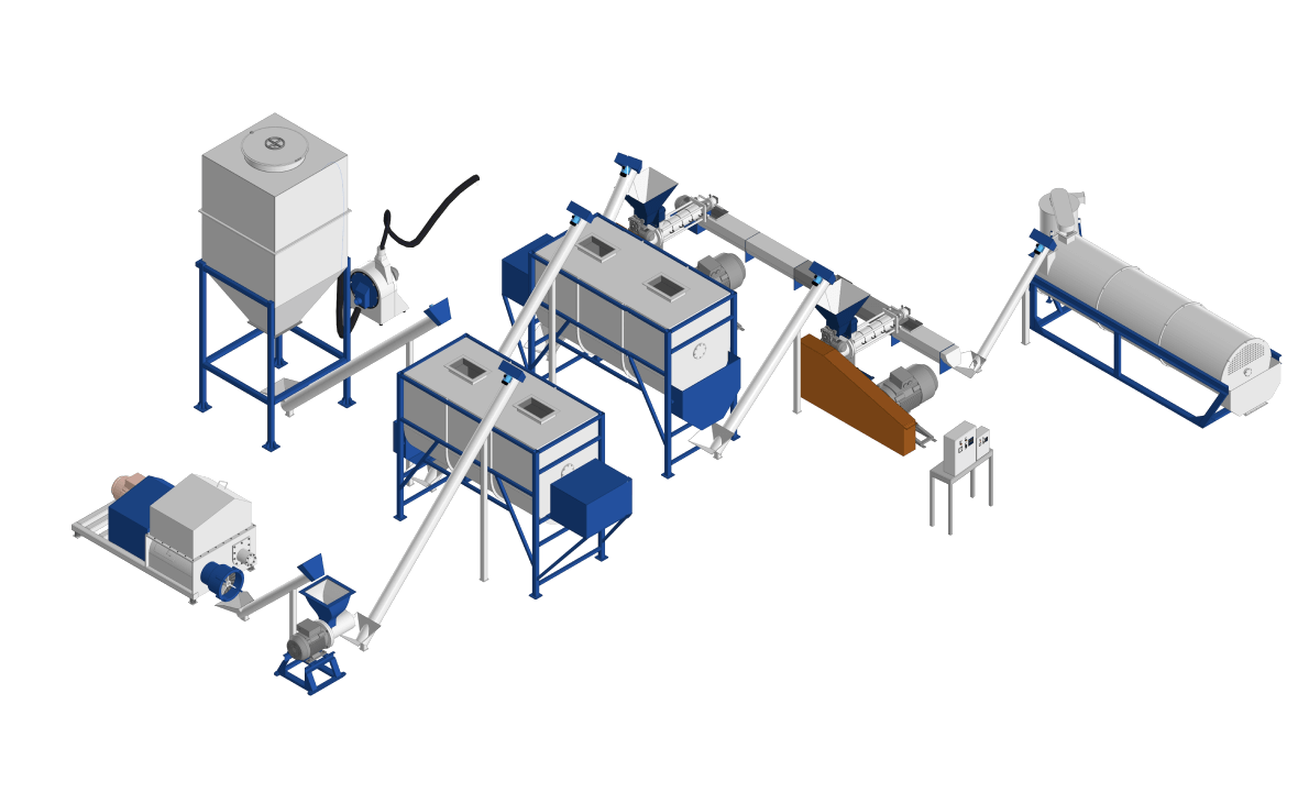 Линия экструдирования биоотходов 2000 кг/ч